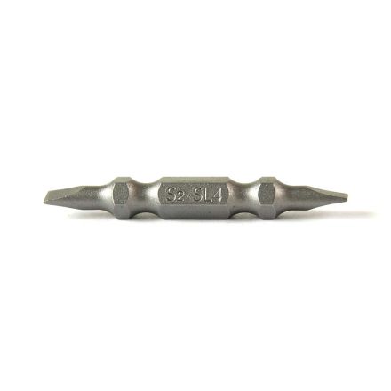 Superior Steel SL204D-10PK Slotted Double End Screwdriver Bits - 2 Inch Long - 4mm Wide Slot - 10 Display Pack